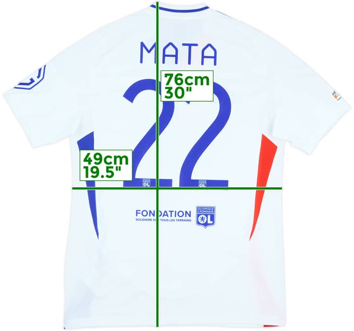 2024-25 Lyon Match Issue Europa League Home Shirt Mata #22