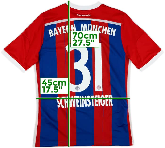 2014-15 Bayern Munich Home Shirt Schweinsteiger #31 - 9/10 - (XL.Boys)
