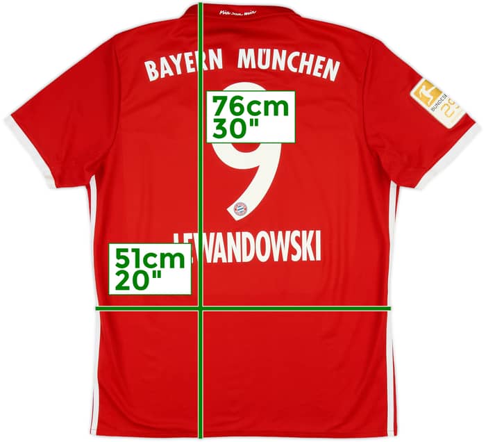 2016-17 Bayern Munich Home Shirt Lewandowski #9 - 8/10 - (L)