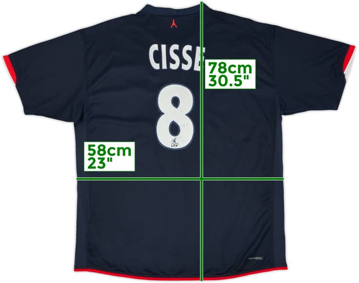 2006-07 Paris Saint-Germain Home Shirt Cisse #8 - 8/10 - (XL)