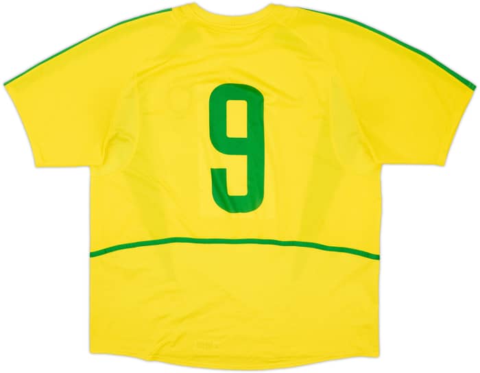 2002-04 Brazil Home Shirt #9 - 8/10 - (XL)