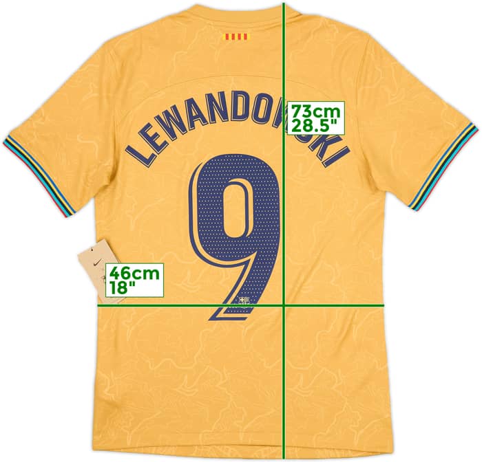 2022-23 Barcelona Away Shirt Lewandowski #9 (S)