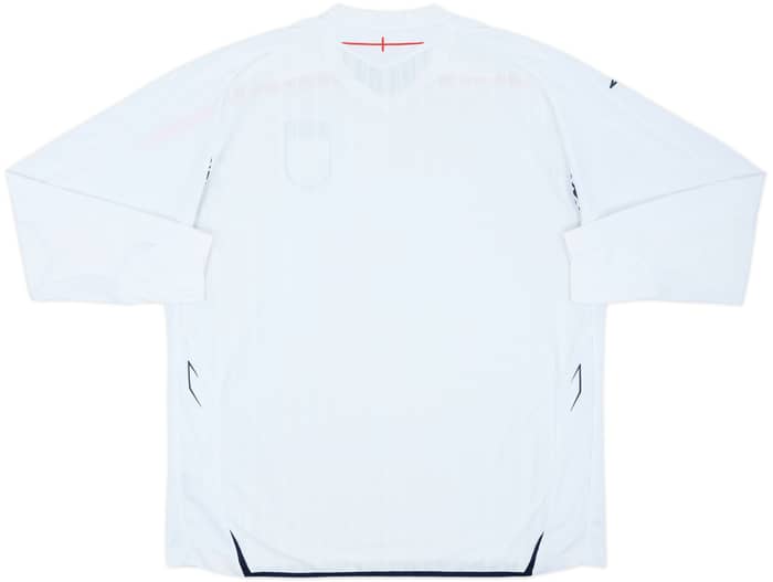 2007-09 England Home L/S Shirt - 5/10 - (XXL)