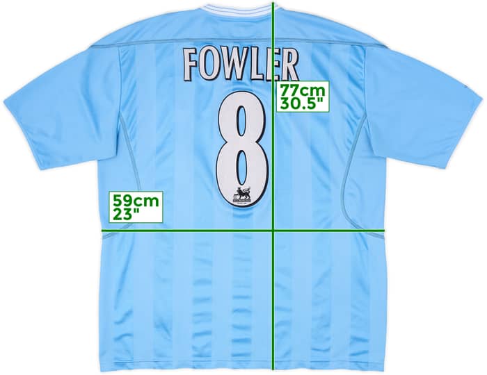2003-04 Manchester City Home Shirt Fowler #8 - 6/10 - (XL)
