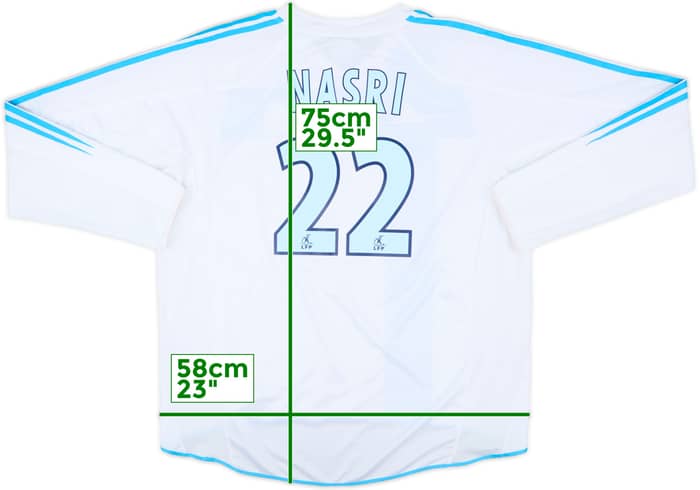 2004-05 Olympique Marseille Home L/S Shirt Nasri #22 - 8/10 - (XXL)