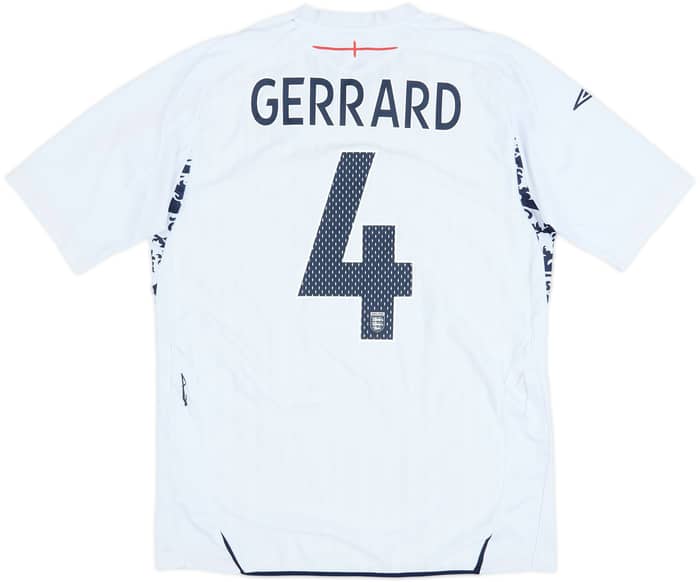 2007-09 England Home Shirt Gerrard #4 - 4/10 - (L)