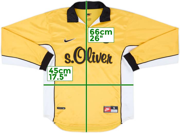 1998-00 Borussia Dortmund Home L/S Shirt - 5/10 - (S)