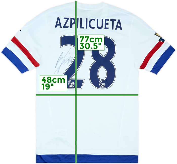 2015-16 Chelsea Player Issue Signed Away Shirt Azpilicueta #28 (M/L)