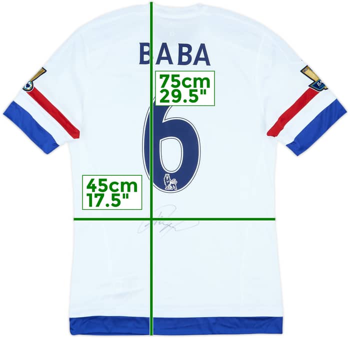 2015-16 Chelsea Player Issue Signed Away Shirt Baba #6 (M)