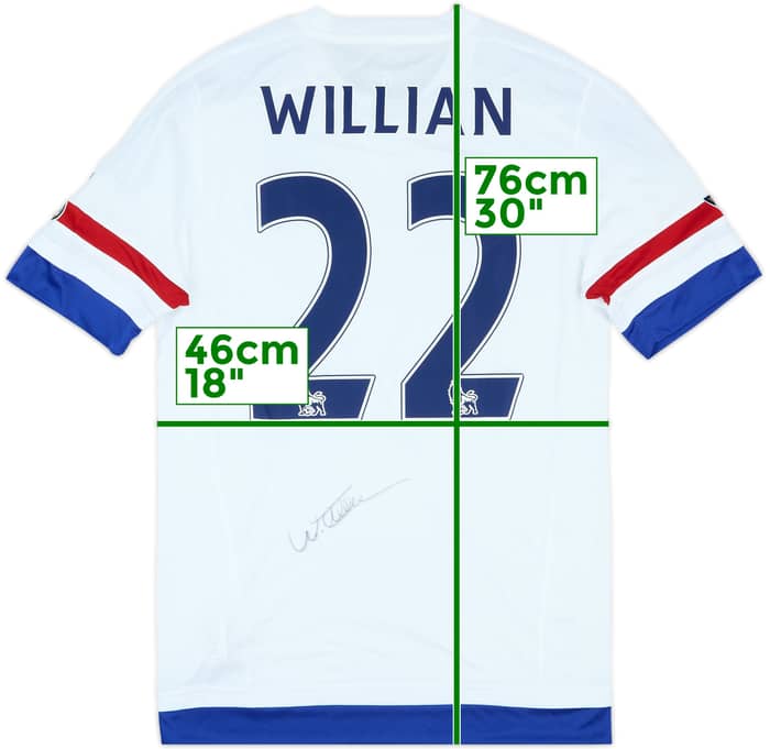 2015-16 Chelsea Player Issue Signed Away Shirt Willian #22