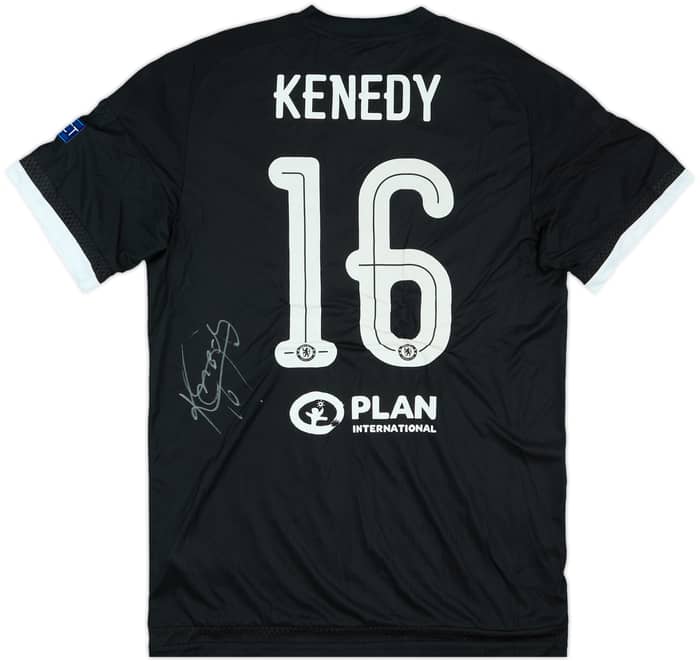 2015-16 Chelsea Match Issue Signed Champions League Third Shirt Kenedy #16