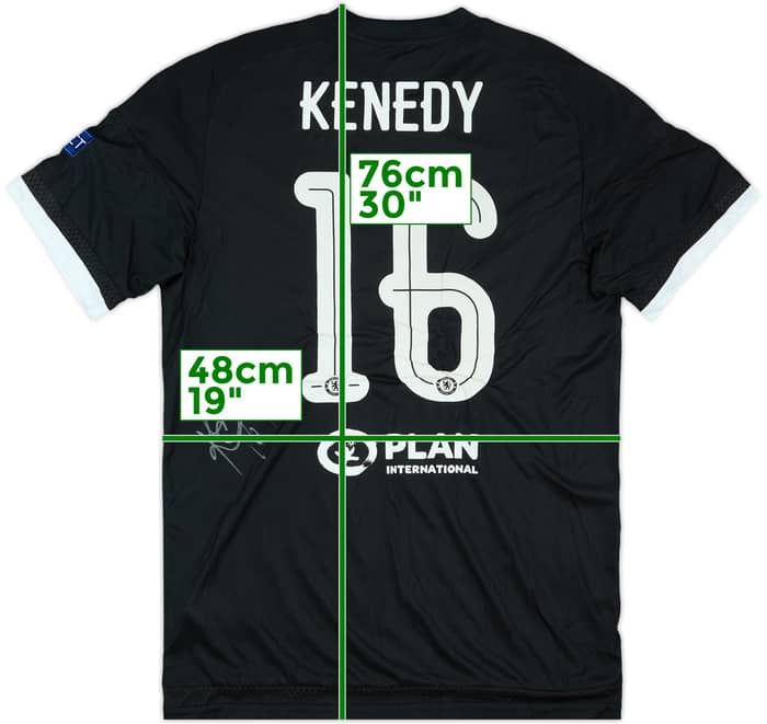 2015-16 Chelsea Match Issue Signed Champions League Third Shirt Kenedy #16