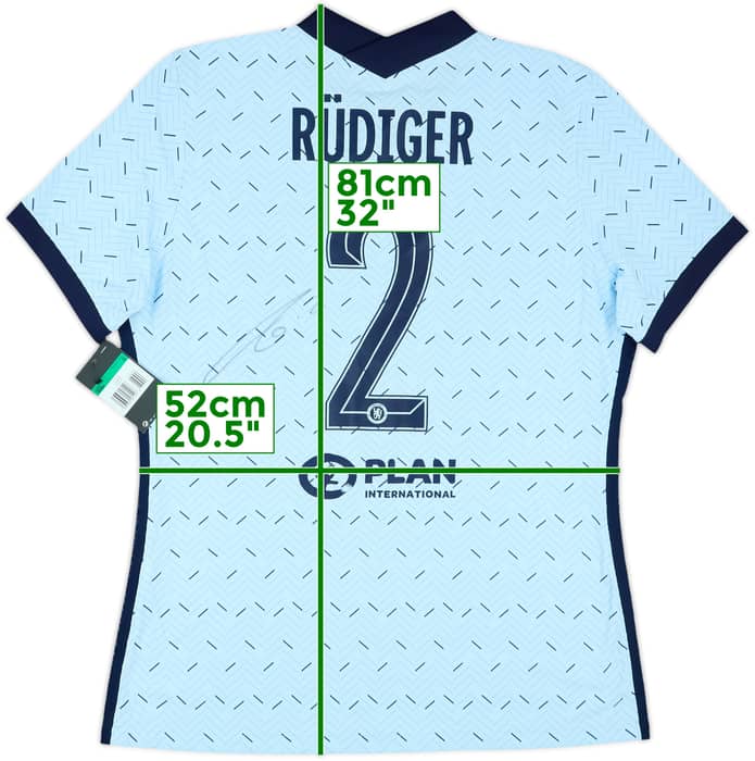 2020-21 Chelsea Player Issue Signed Away Shirt Rudiger #2 (XL)