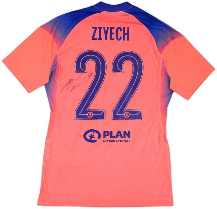 2020-21 Chelsea Player Issue Signed Third Shirt Ziyech #22