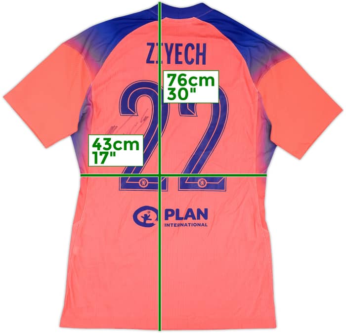 2020-21 Chelsea Player Issue Signed Third Shirt Ziyech #22
