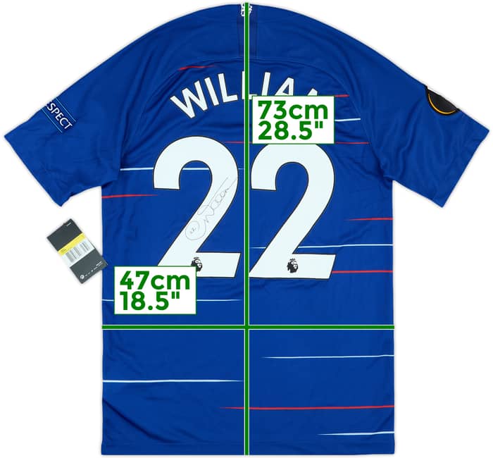 2018-19 Chelsea Signed Europa League Home Shirt Willian #22