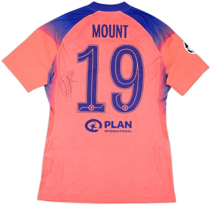 2020-21 Chelsea Player Issue Signed Champions League Third Shirt Mount #19