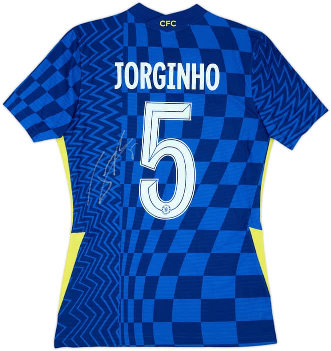 2021-22 Chelsea Player Issue Signed Home Shirt Jorginho #5
