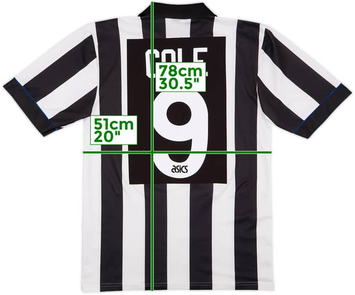 1993-95 Newcastle Home Shirt Cole #9 - 8/10 - (M)