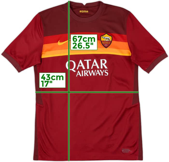 2020-21 Roma Home Shirt - 8/10 - (XL.Boys)