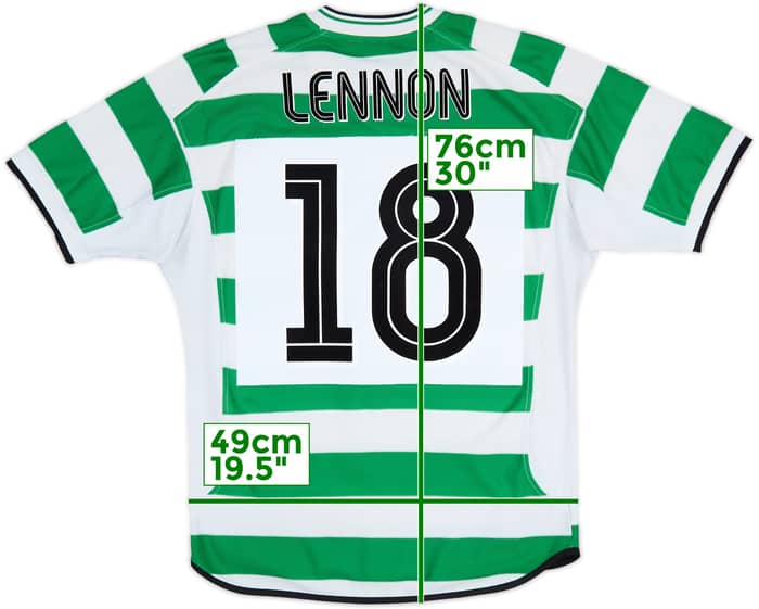 2001-03 Celtic Home Shirt Lennon #18 - 6/10 - (L)