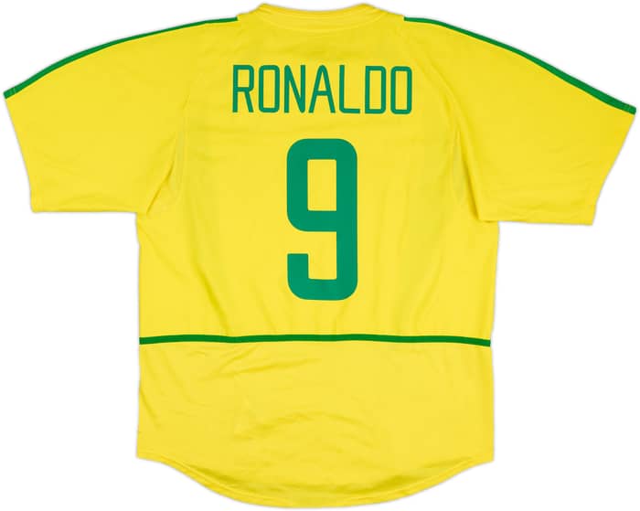 2002-04 Brazil Home Shirt Ronaldo #9 - 6/10 - (L)