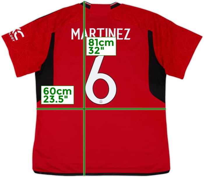 2023-24 Manchester United Home Shirt Martinez #6 - 9/10 - (XL)