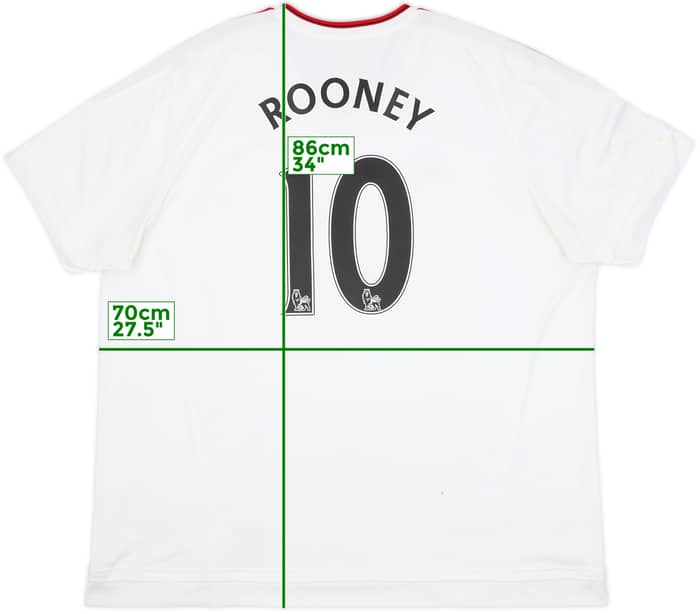 2015-16 Manchester United Away Shirt Rooney #10 - 7/10 - (3XL)