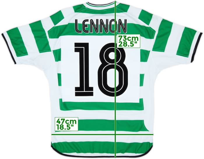 2001-03 Celtic Home Shirt Lennon #18 - 7/10 - (M)