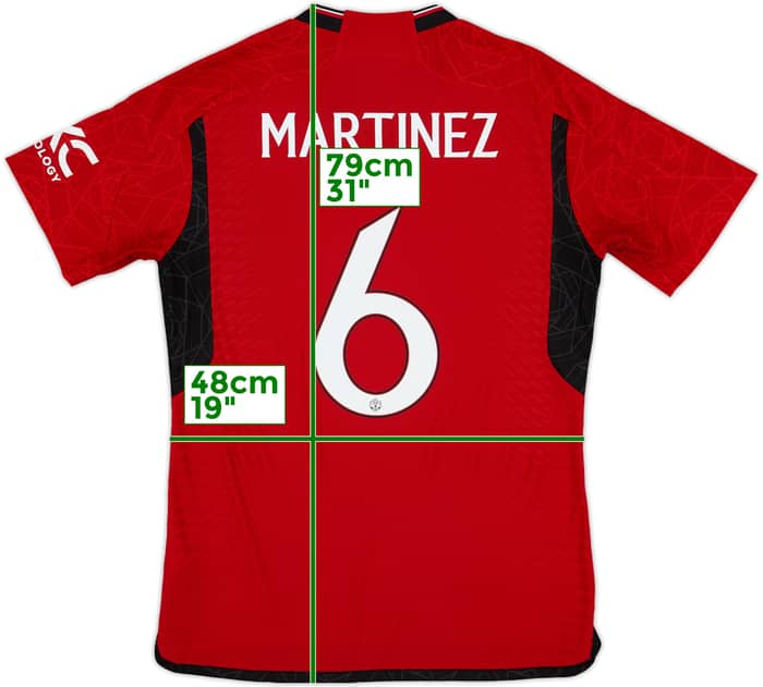 2023-24 Manchester United Authentic Home Shirt Martinez #6 - 10/10 - (M)