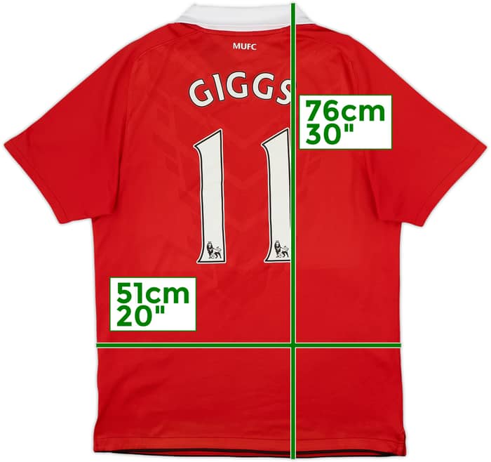 2010-11 Manchester United Home Shirt Giggs #11 - 8/10 - (M)