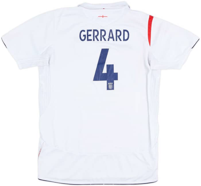 2005-07 England Home Shirt Gerrard #4 - 5/10 - (XL.Boys)