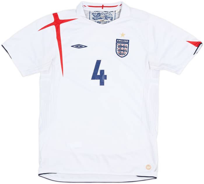 2005-07 England Home Shirt Gerrard #4 - 5/10 - (XL.Boys)