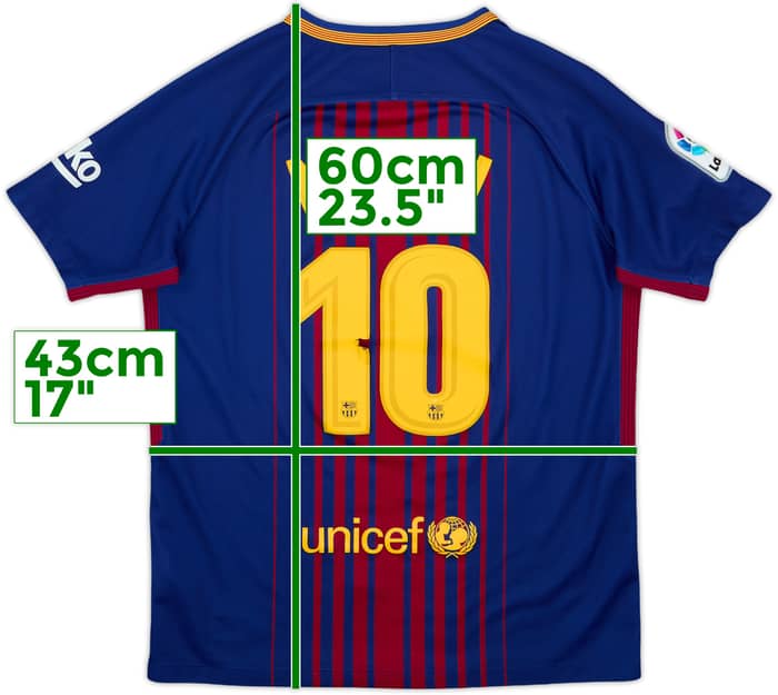 2017-18 Barcelona Home Shirt Messi #10 - 5/10 - (L.Boys)