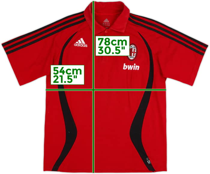 2006-07 AC Milan adidas Polo Shirt - 8/10 - (M/L)