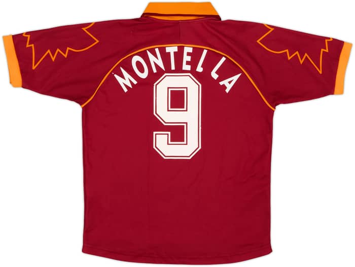 1999-00 Roma Basic Home Shirt Montella #9 - 5/10 - (XL.Boys)