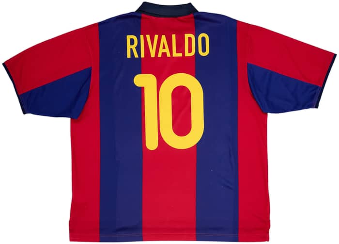 2000-01 Barcelona Basic Home Shirt Rivaldo #10 - 5/10 - (XL)