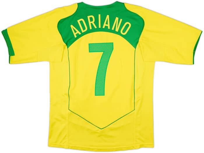 2004-06 Brazil Home Shirt Adriano #7 - 8/10 - (M)