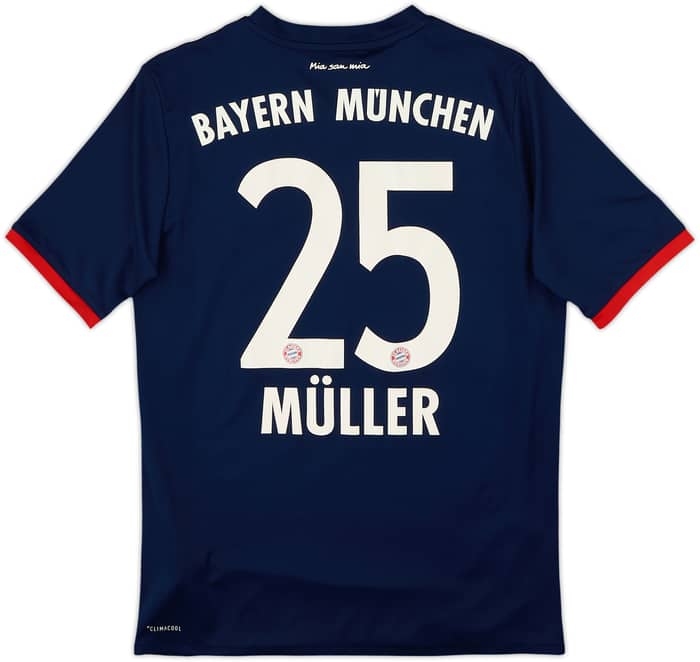 2017-18 Bayern Munich Away Shirt Muller #25 - 7/10 - (XL.Boys)