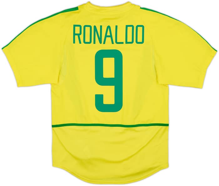 2002-04 Brazil Home Shirt Ronaldo #9 - 9/10 - (S)