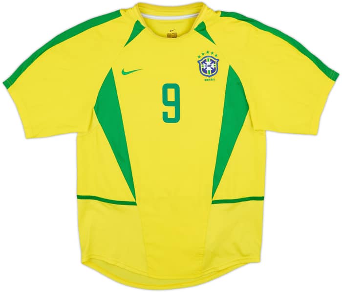 2002-04 Brazil Home Shirt Ronaldo #9 - 9/10 - (S)