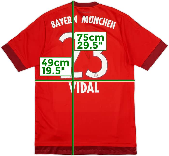 2015-16 Bayern Munich 'Signed' Home Shirt Vidal #23 - 7/10 - (M)