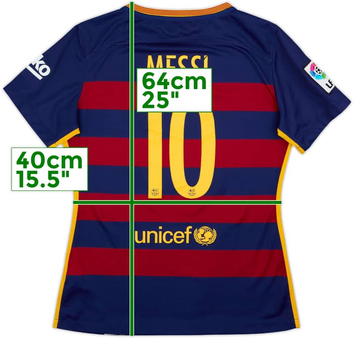 2015-16 Barcelona Home Shirt Messi #10 - 10/10 - (Women's M)