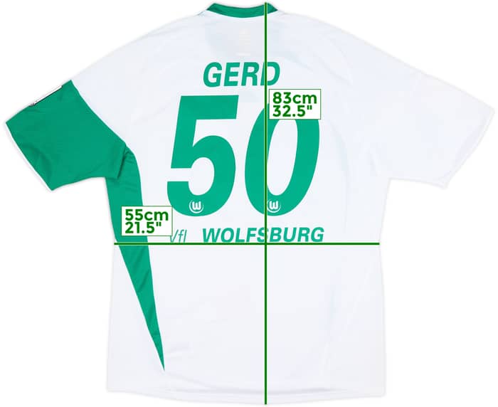 Camiseta de local del Wolfsburg 2009-10 firmada por la plantilla Gerd #50 - 7/10 - (XL)