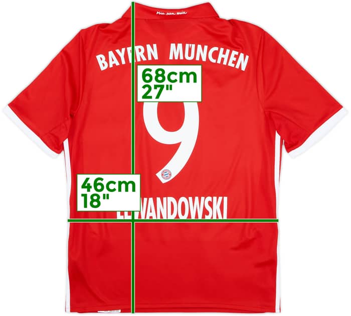 Camiseta de local del Bayern Munich 2016-17 Lewandowski #9 - 9/10 - (XL.Niños)