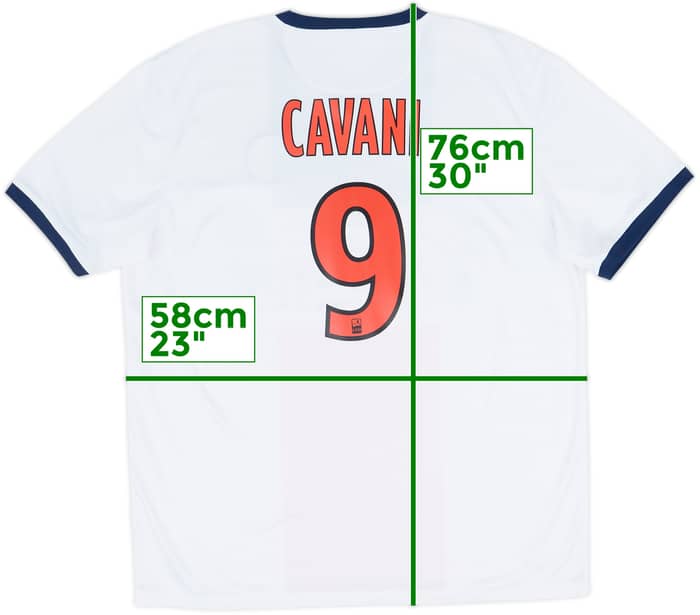 Camiseta de visitante del Paris Saint-Germain 2013-14 Cavani #9 - 9/10 - (XL)