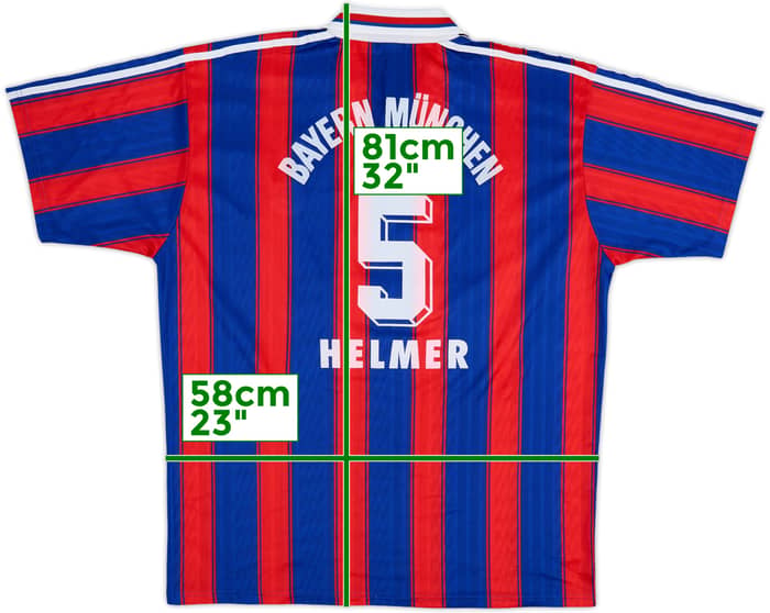 1995-97 Bayern Munich Home Shirt Helmer #5 - 8/10 - (L/XL)