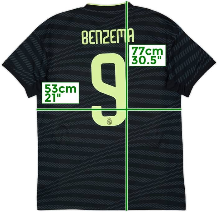 2022-23 Real Madrid Third Shirt Benzema #9 - 7/10 - (M)