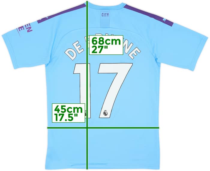 2019-20 Manchester City Home Shirt De Bruyne #17 - 8/10 - (S)