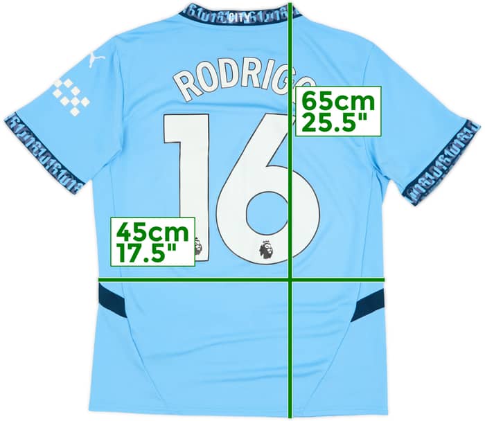 2024-25 Manchester City Home Shirt Rodrigo #16 - 8/10 - (M)